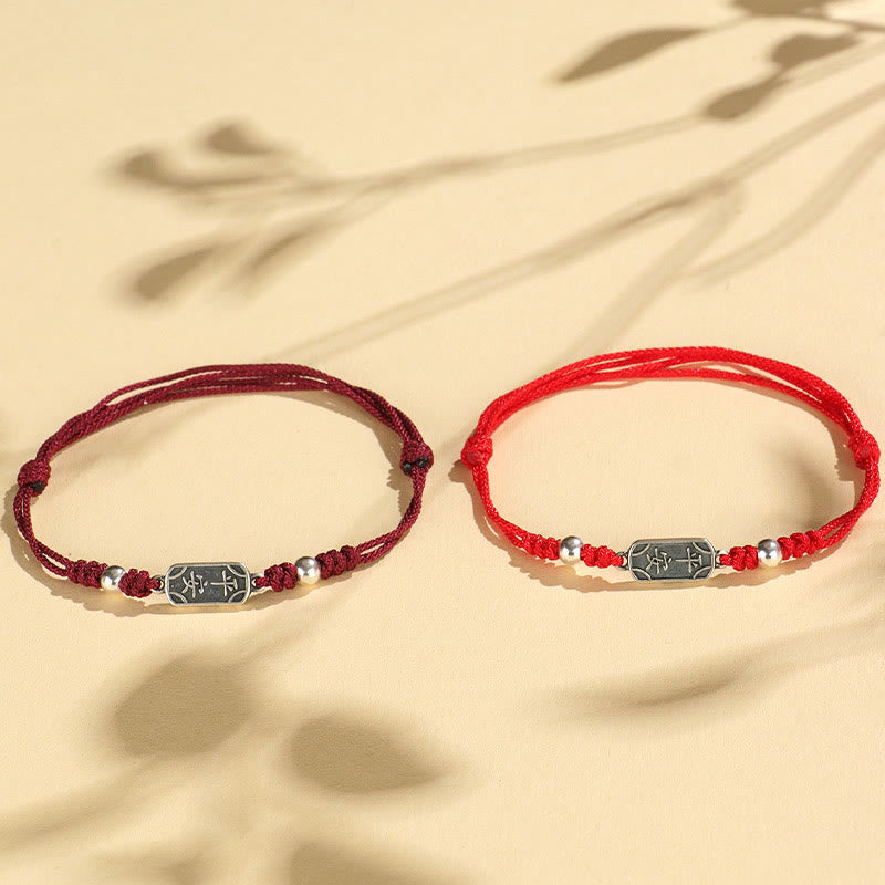 KarmaRipple's Handmade 925 Sterling Silver Peace And Joy Safe Well Protection Woven Bracelet p22