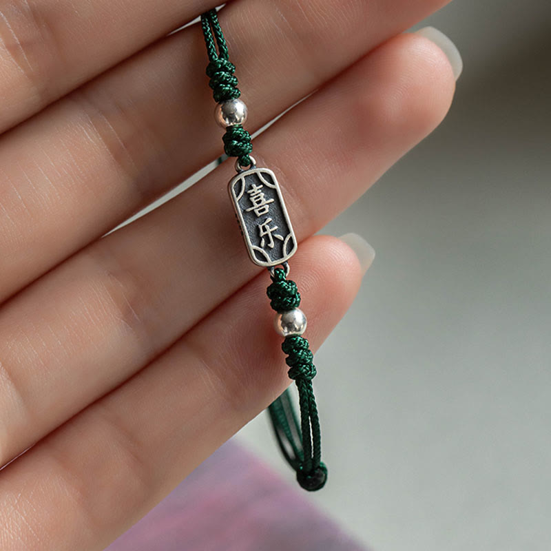 KarmaRipple's Handmade 925 Sterling Silver Peace And Joy Safe Well Protection Woven Bracelet p30