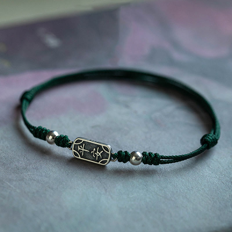 KarmaRipple's Handmade 925 Sterling Silver Peace And Joy Safe Well Protection Woven Bracelet p27