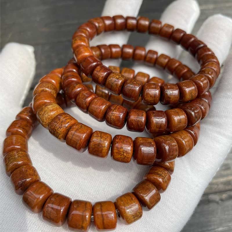 KarmaRipple's Tibetan Yak Bone Three-Eyed Dzi Bead Sheep Horn Red Agate Strength Bracelet p14