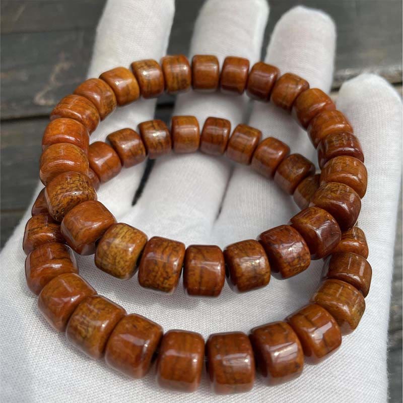 KarmaRipple's Tibetan Yak Bone Three-Eyed Dzi Bead Sheep Horn Red Agate Strength Bracelet p15