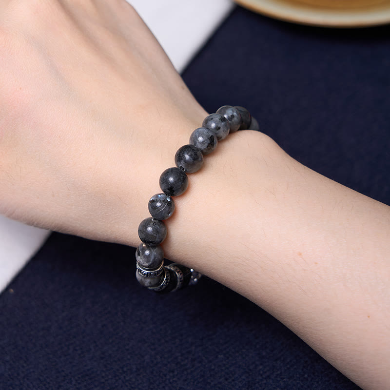 KarmaRipple's Black Glitter Stone PiXiu Power Bracelet p4