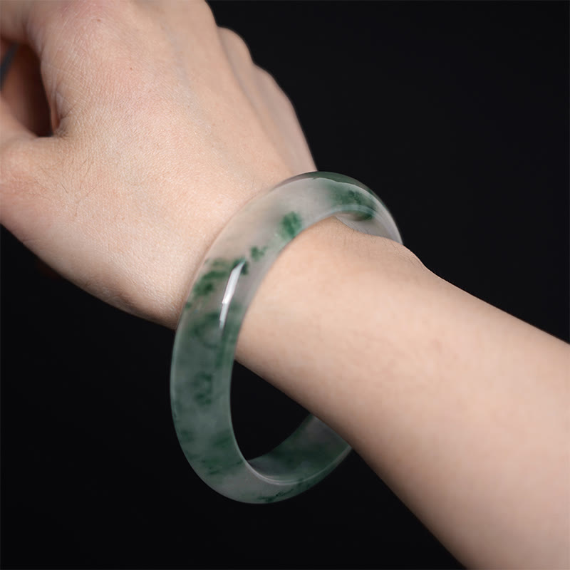 KarmaRipple's Authentic Jade Floating Flower Fortune Bracelet Bangle p5