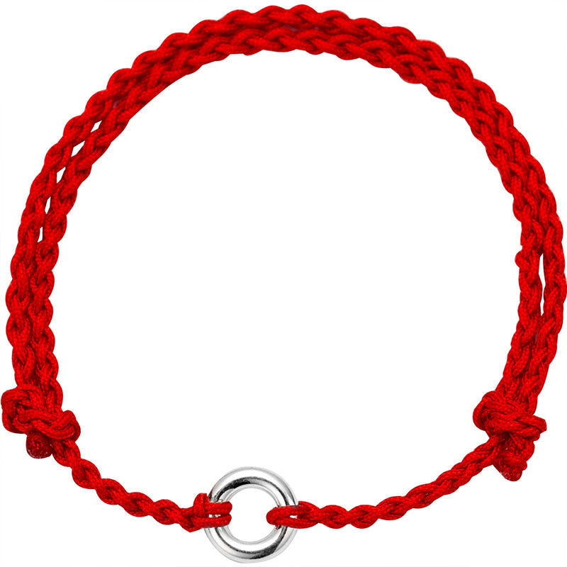 KarmaRipple's 925 Sterling Silver Peace Buckle Fortune String Braid Rope Anklet p11