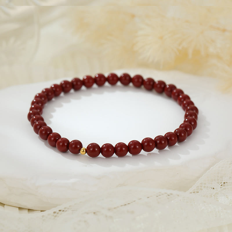 KarmaRipple's 925 Sterling Silver Cinnabar Beadwork Blessing Anklet p5