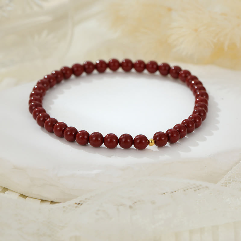 KarmaRipple's 925 Sterling Silver Cinnabar Beadwork Blessing Anklet p17