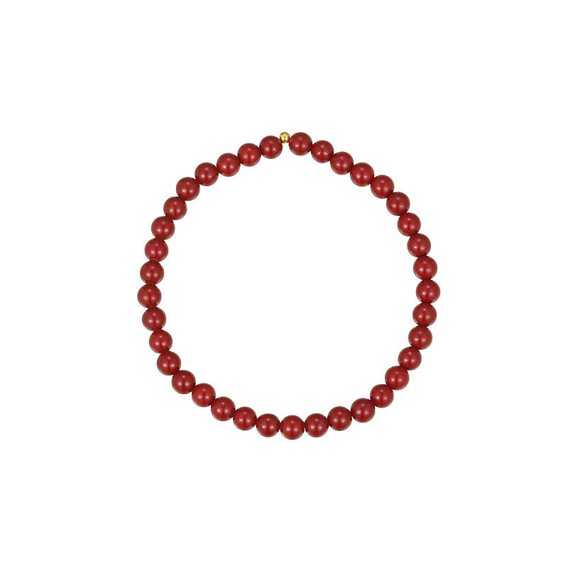 KarmaRipple's 925 Sterling Silver Cinnabar Beadwork Blessing Anklet p10