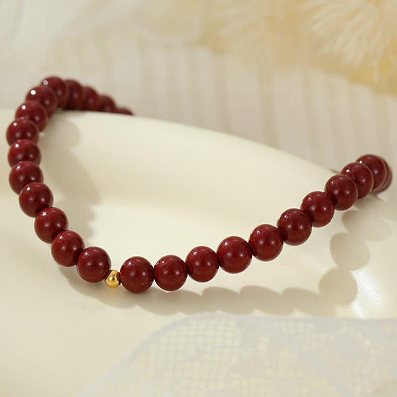 KarmaRipple's 925 Sterling Silver Cinnabar Beadwork Blessing Anklet p6