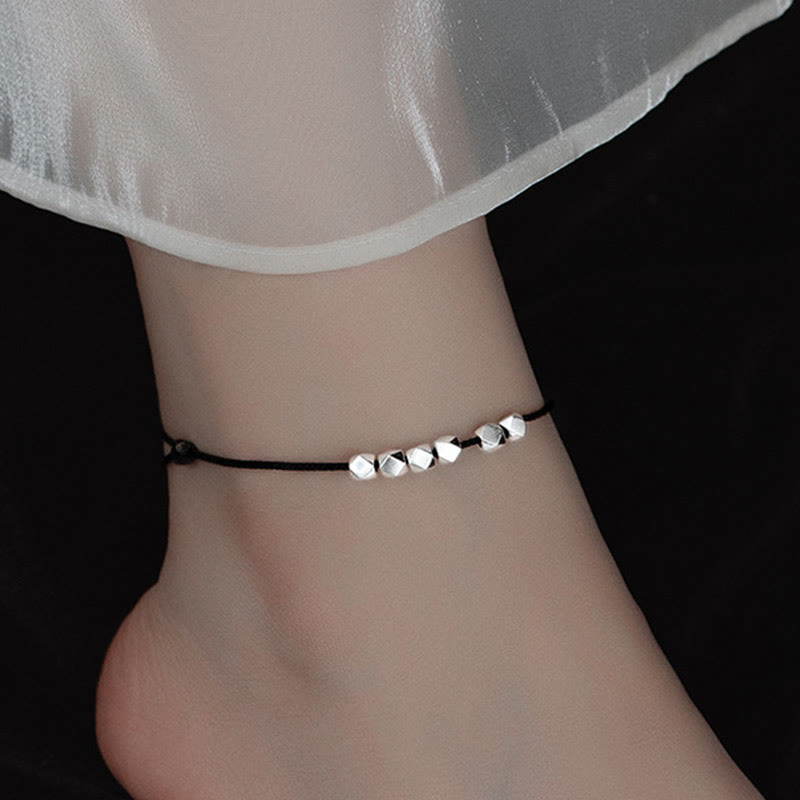 KarmaRipple's 925 Sterling Silver Beadwork Fortune Protection Braid Rope Anklet p14