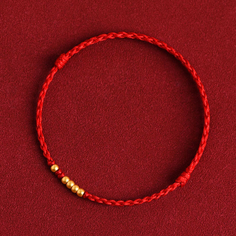 KarmaRipple's 999 Gold Beadwork Fortune Woven Protection Pair Bracelet p2
