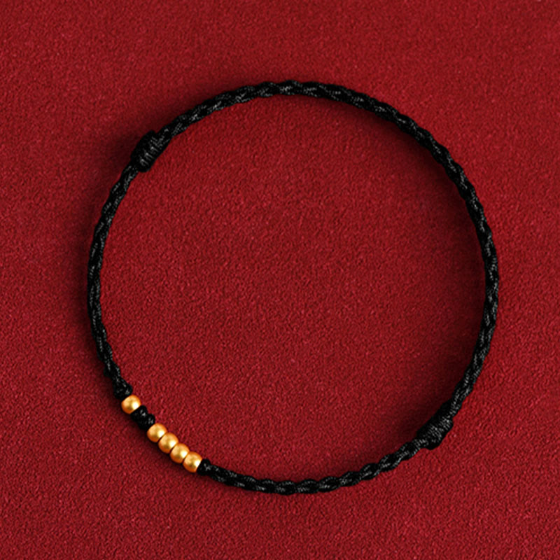 KarmaRipple's 999 Gold Beadwork Fortune Woven Protection Pair Bracelet p4
