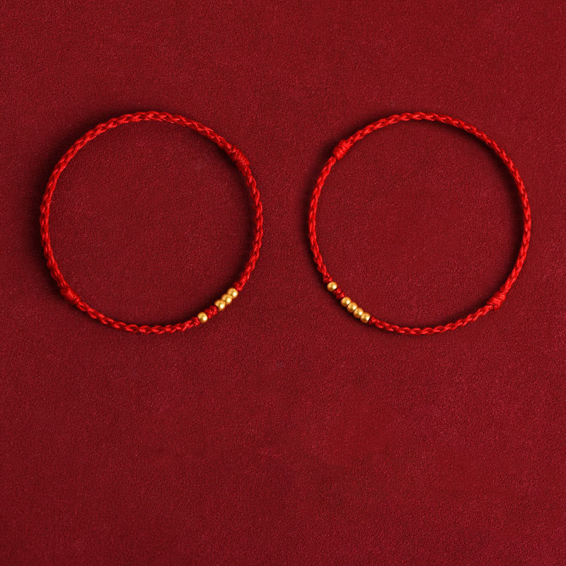 KarmaRipple's 999 Gold Beadwork Fortune Woven Protection Pair Bracelet p73