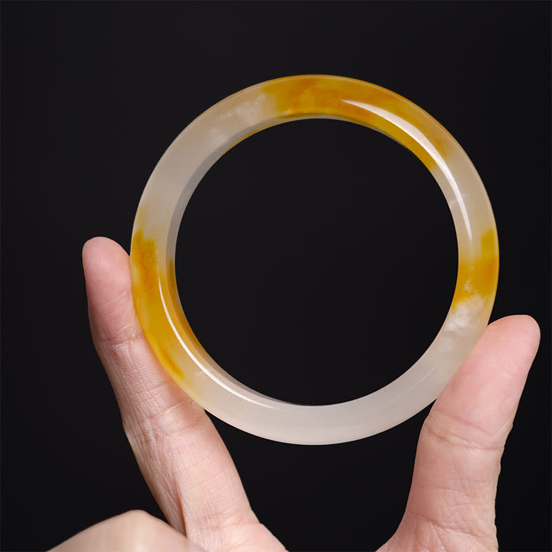 KarmaRipple's Yellow Chalcedony Balance Positivity Bracelet Bangle p6
