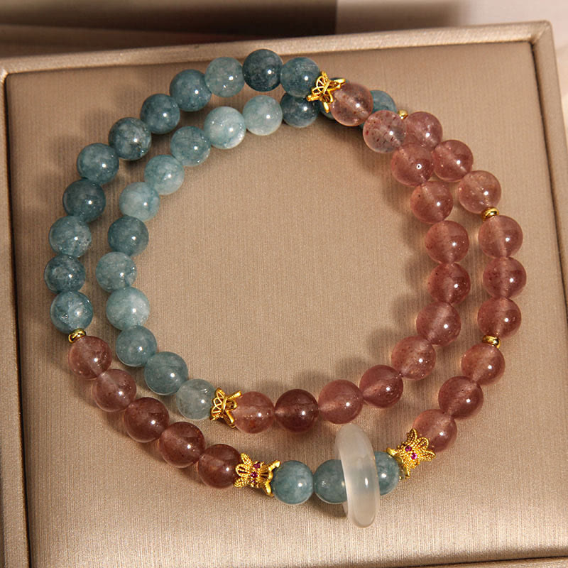 KarmaRipple's Jade Strawberry Quartz Abundance Fortune Bracelet p3
