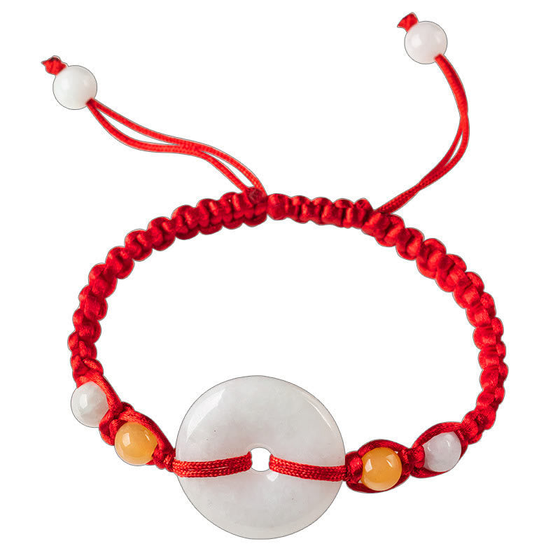 KarmaRipple's Jade Peace Buckle Fortune Red String Bracelet p3