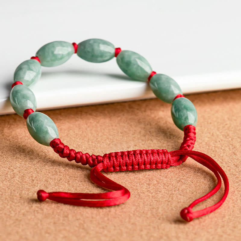 KarmaRipple's Jade Fortune Red String Bracelet p5