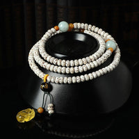 KarmaRipple's Tibetan Bodhi Seed Amber Agate Wealth Bracelet