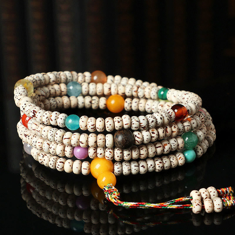 KarmaRipple's Tibetan Bodhi Seed Amber Agate Wealth Bracelet p6