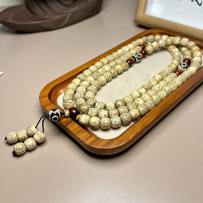 KarmaRipple's 108 Mala Beadwork Bodhi Seed Dzi Bead Keep Away Evil Spirits Bracelet p2