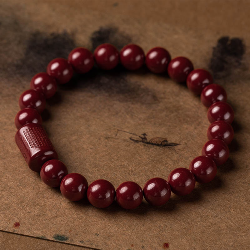 KarmaRipple's Authentic Cinnabar Heart Sutra Blessing Bracelet p5