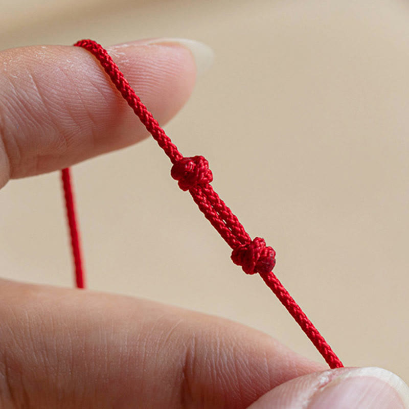 KarmaRipple's Handmade 925 Sterling Silver Fu Character Red Agate Fortune Woven Ultra-Thin Rope Bracelet p8