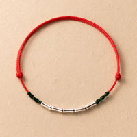 KarmaRipple's 925 Sterling Silver Bamboo Design Fortune Woven Ultra-Thin Rope Bracelet