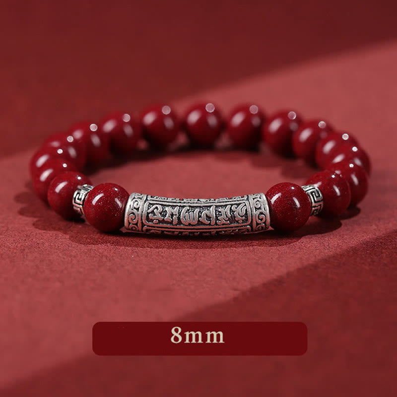 KarmaRipple's Cinnabar 999 Sterling Silver Six True Words Blessing Bracelet p6