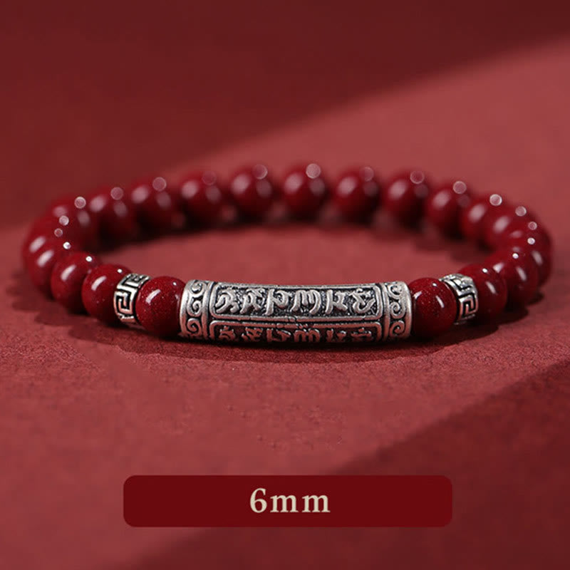 KarmaRipple's Cinnabar 999 Sterling Silver Six True Words Blessing Bracelet p5