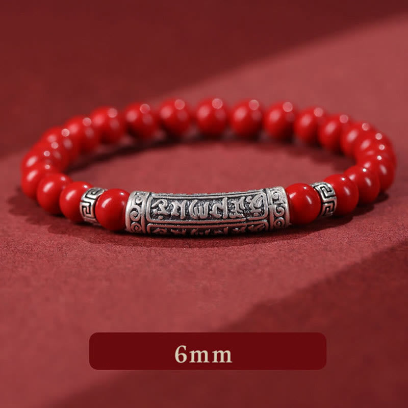 KarmaRipple's Cinnabar 999 Sterling Silver Six True Words Blessing Bracelet p3