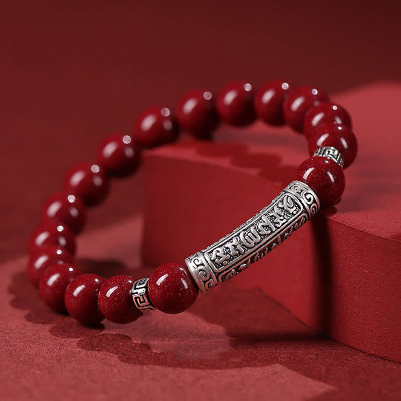 KarmaRipple's Cinnabar 999 Sterling Silver Six True Words Blessing Bracelet p11