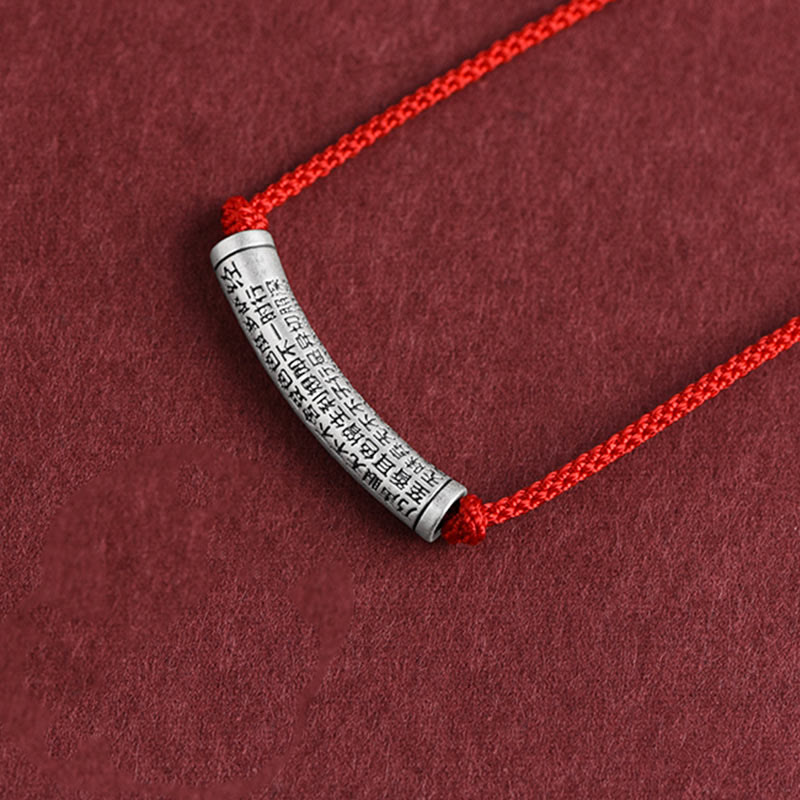 KarmaRipple's 999 Sterling Silver Six True Word Heart Sutra String Pendant Necklace p37
