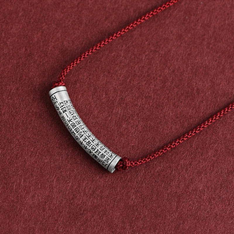 KarmaRipple's 999 Sterling Silver Six True Word Heart Sutra String Pendant Necklace p36