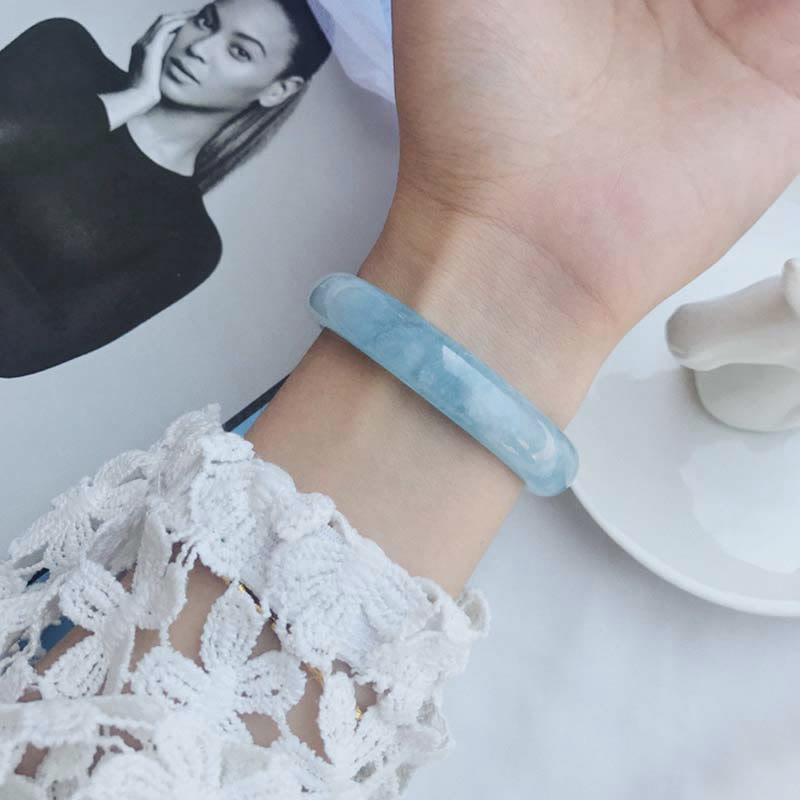 KarmaRipple's Authentic Aquamarine Blessing Bangle Bracelet ( p3