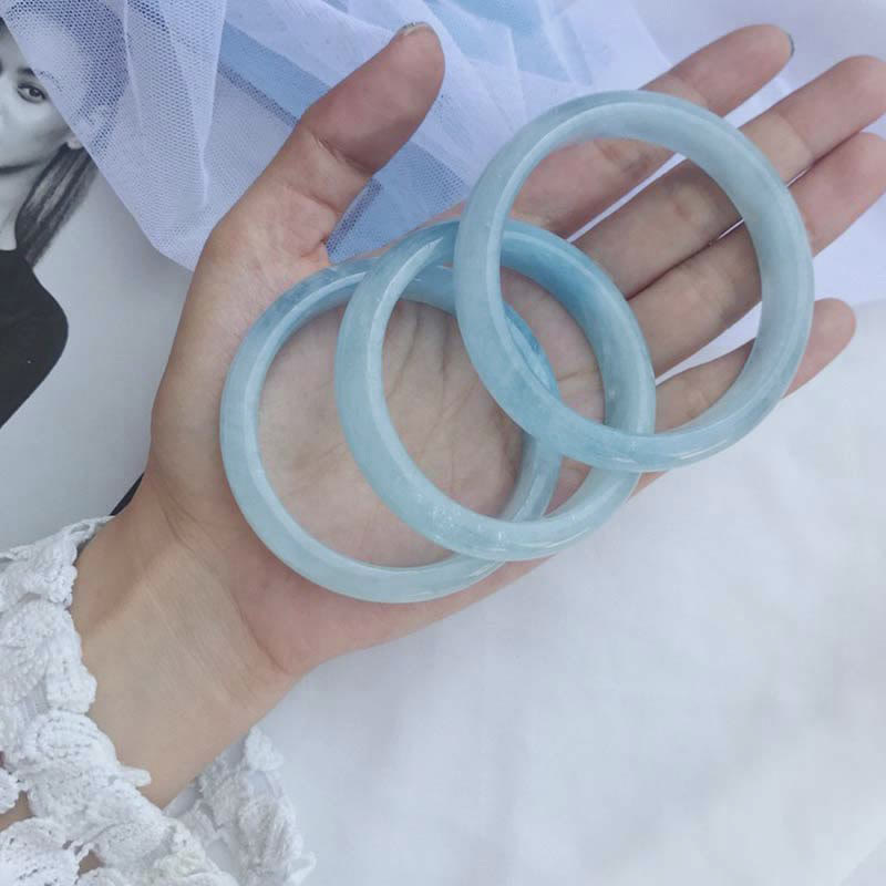 KarmaRipple's Authentic Aquamarine Blessing Bangle Bracelet ( p10