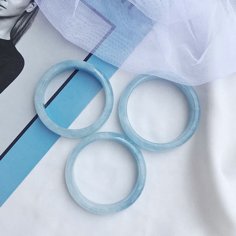 KarmaRipple's Authentic Aquamarine Blessing Bangle Bracelet ( p2