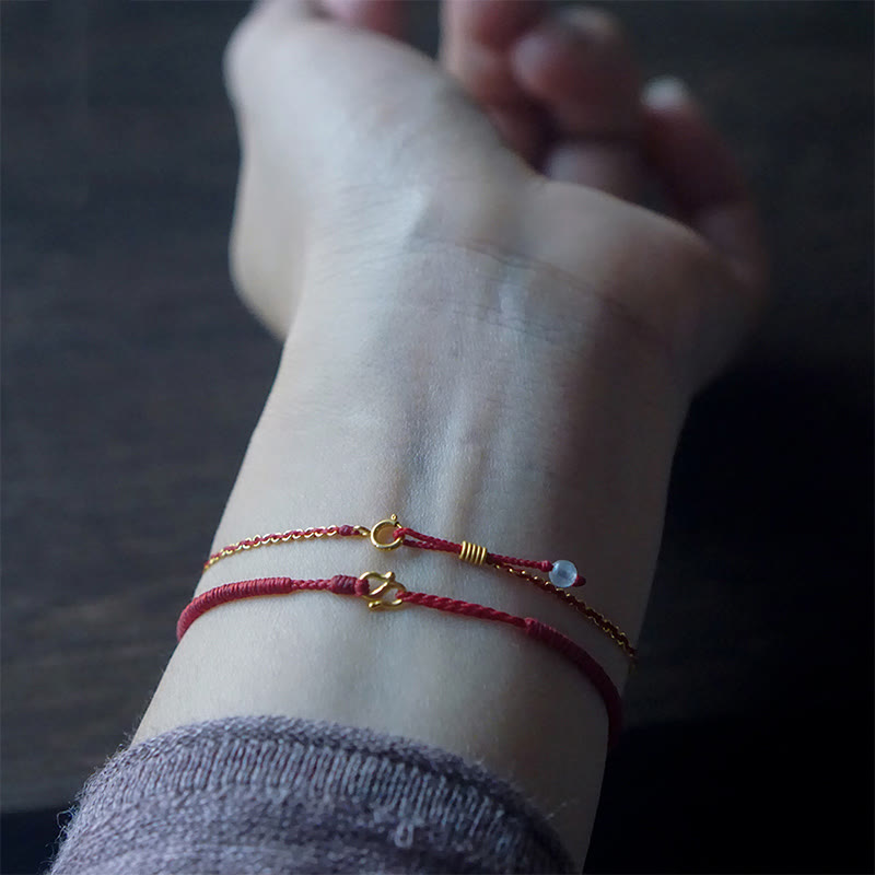 KarmaRipple's 999 Gold Small Gourd Talisman Handmade Fortune Strength?Rope Bracelet p10