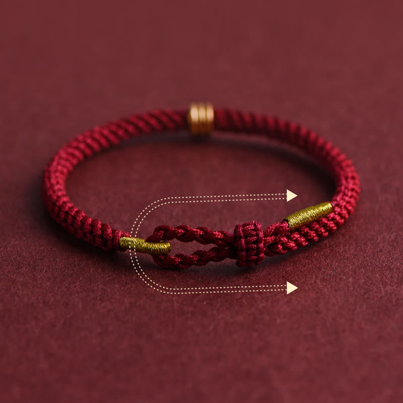 KarmaRipple's 999 Gold Triple Ring Design Handmade Connection Woven Rope Bracelet p5