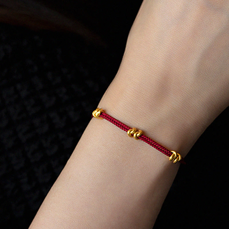 KarmaRipple's 999 Gold Wish Weave Design Handmade Luck?Braided Rope Bracelet p36