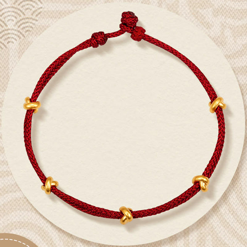 KarmaRipple's 999 Gold Wish Weave Design Handmade Luck?Braided Rope Bracelet p29