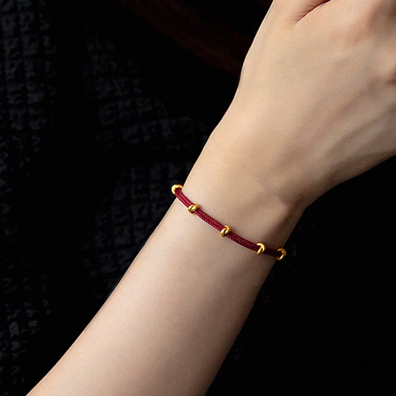 KarmaRipple's 999 Gold Wish Weave Design Handmade Luck?Braided Rope Bracelet p10