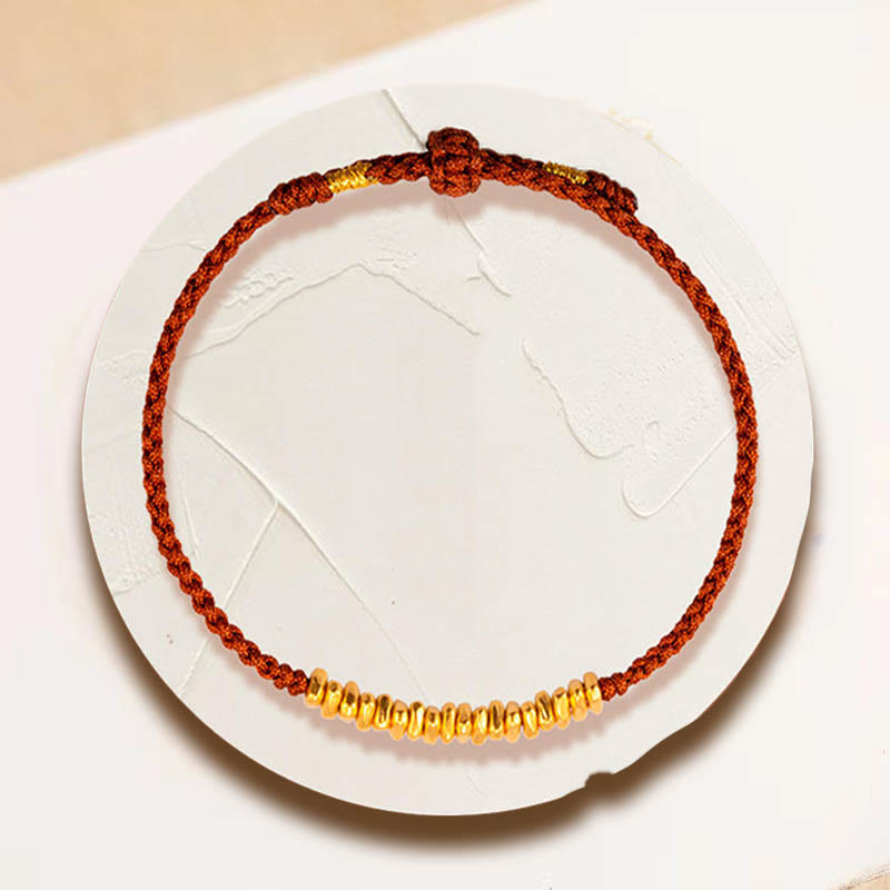 KarmaRipple's 999 Gold Small Gold Pieces Design Handmade Protection?Braided Rope Bracelet p7