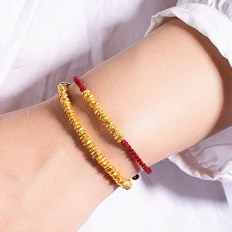 KarmaRipple's 999 Gold Small Gold Pieces Design Handmade Protection?Braided Rope Bracelet p15