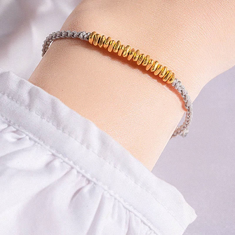 KarmaRipple's 999 Gold Small Gold Pieces Design Handmade Protection?Braided Rope Bracelet p16