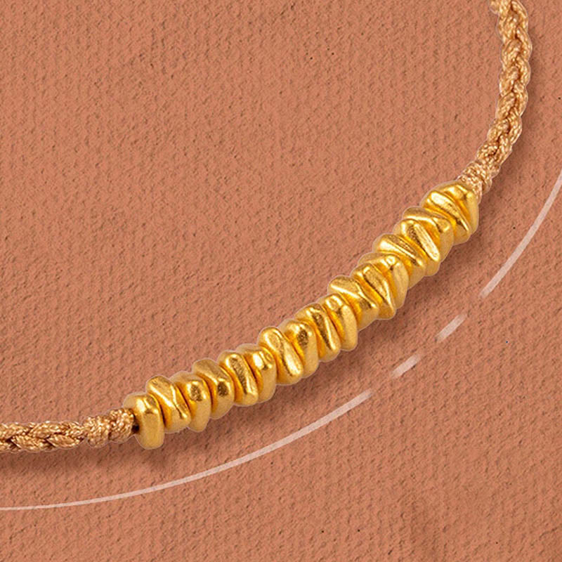 KarmaRipple's 999 Gold Small Gold Pieces Design Handmade Protection?Braided Rope Bracelet p54