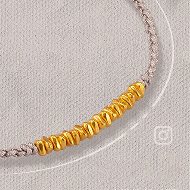 KarmaRipple's 999 Gold Small Gold Pieces Design Handmade Protection?Braided Rope Bracelet p4