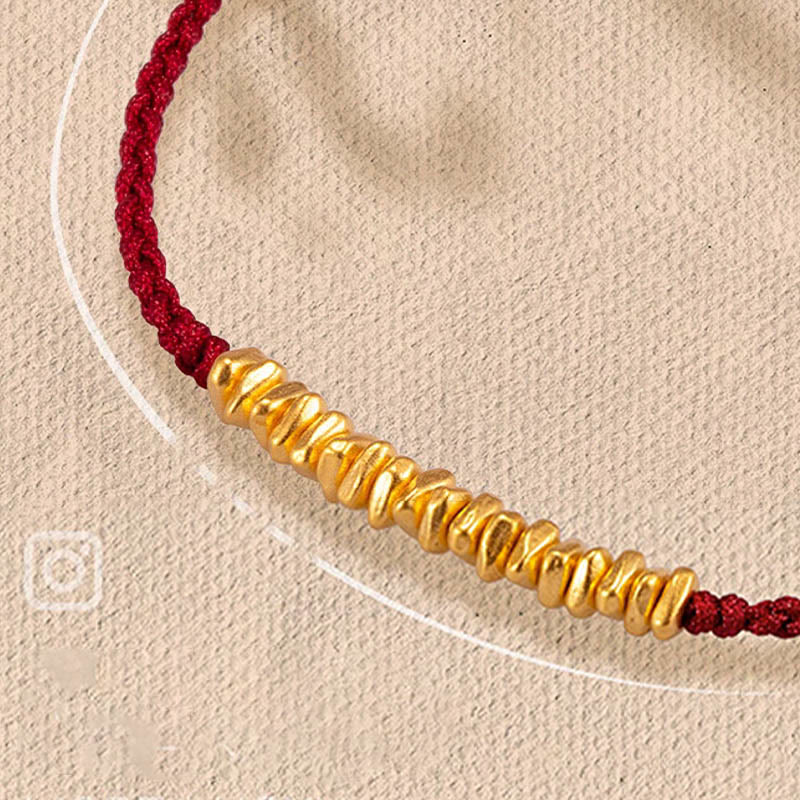 KarmaRipple's 999 Gold Small Gold Pieces Design Handmade Protection?Braided Rope Bracelet p2