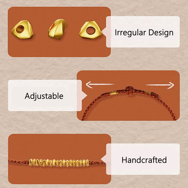 KarmaRipple's 999 Gold Small Gold Pieces Design Handmade Protection?Braided Rope Bracelet p9