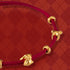 Double Lucky Rabbit and Three Gold Beads(Gold About 0.58g) / 21cm