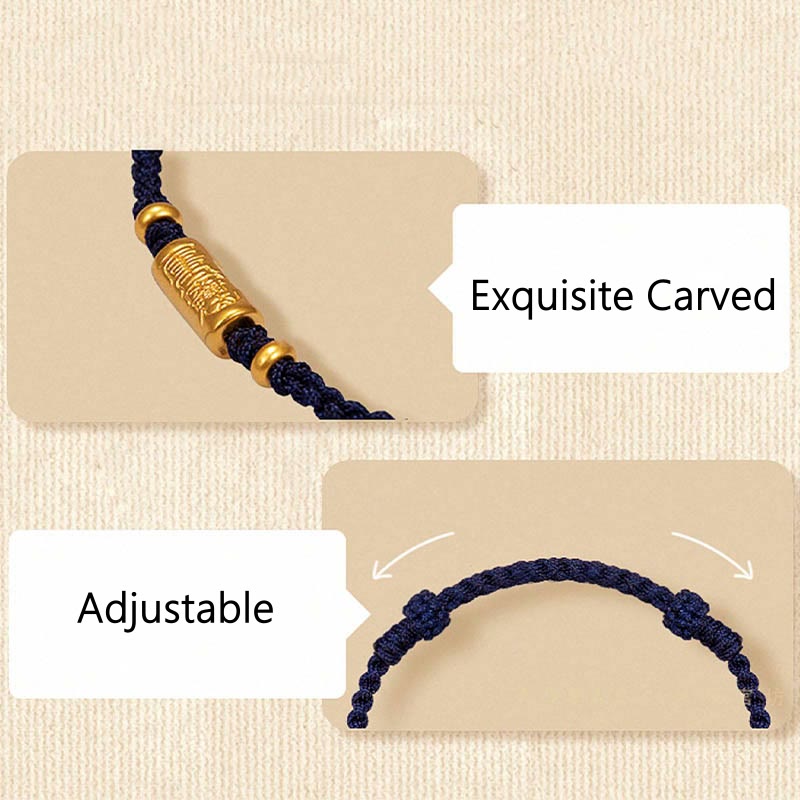 KarmaRipple's 999 Gold Good Fortune Amulet Carved Design Handmade Strength?Braided Rope Bracelet p12