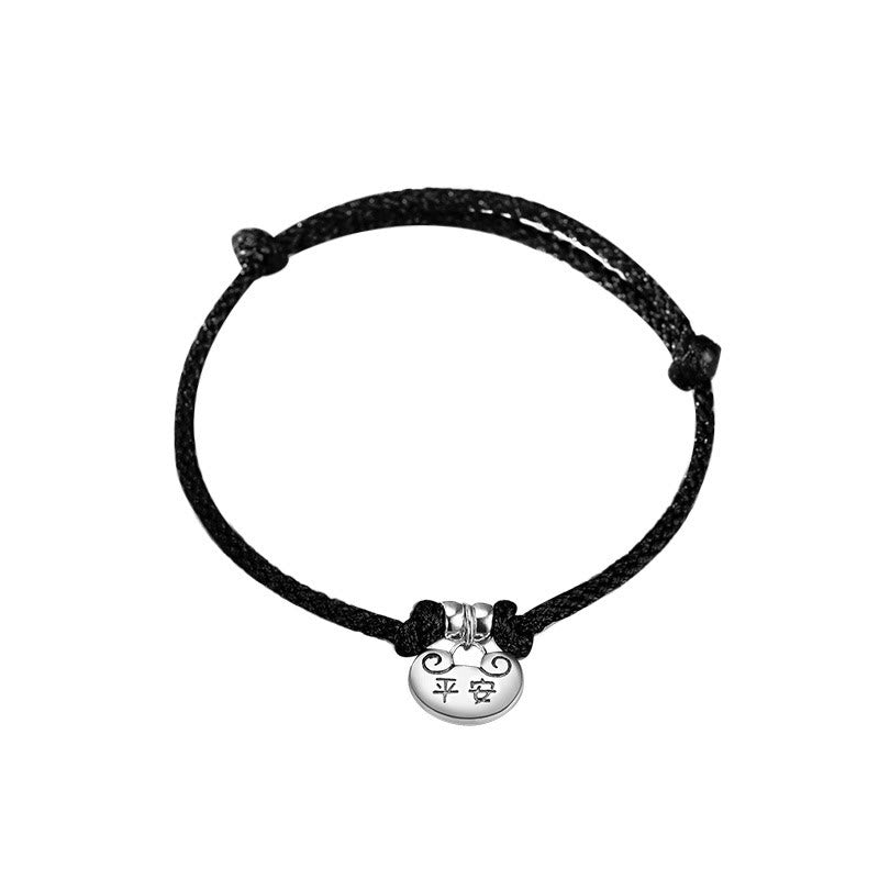 KarmaRipple's Handmade 925 Sterling Silver Peace And Joy Safe Well Wish Lock Strength Woven Rope Bracelet p9